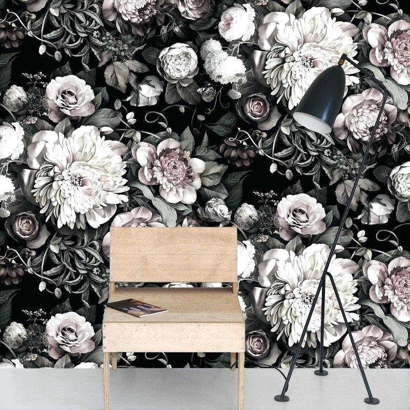 Ellie Cashman Design Design Dark Floral Ii Black Wallpaper - Dark Floral Ii Black Desaturated , HD Wallpaper & Backgrounds