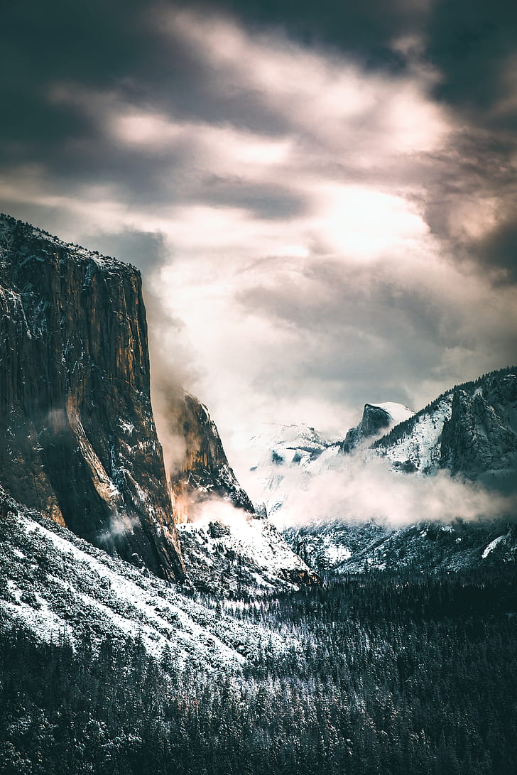 Enchantment, Moody, Winter, Cold, Tree, Forest, Yosemite, - Summit , HD Wallpaper & Backgrounds
