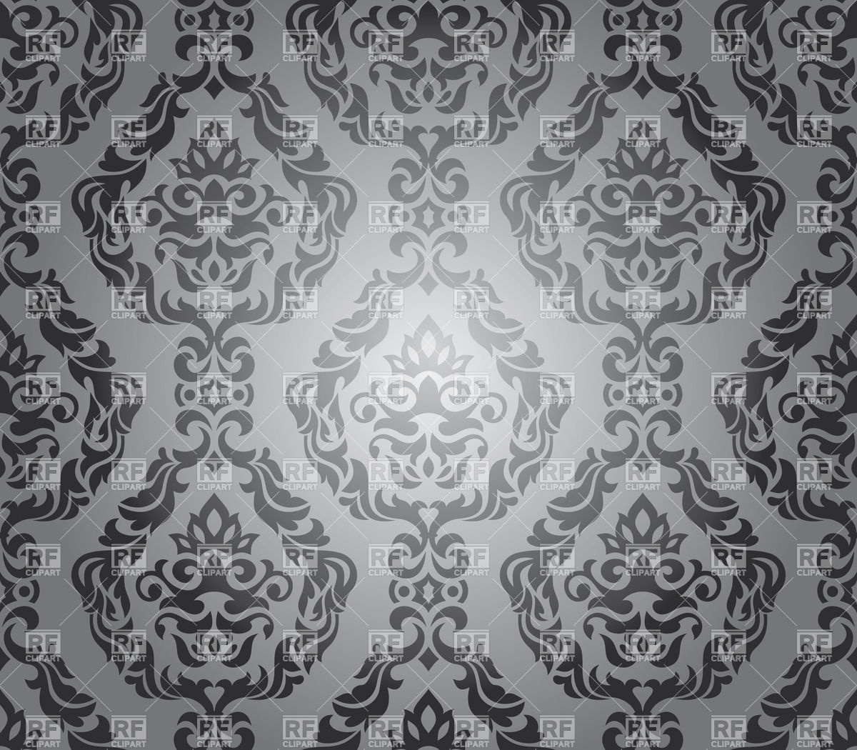 Seamless Dark Damask Wallpaper Vector Image Vector - Wallpaper , HD Wallpaper & Backgrounds