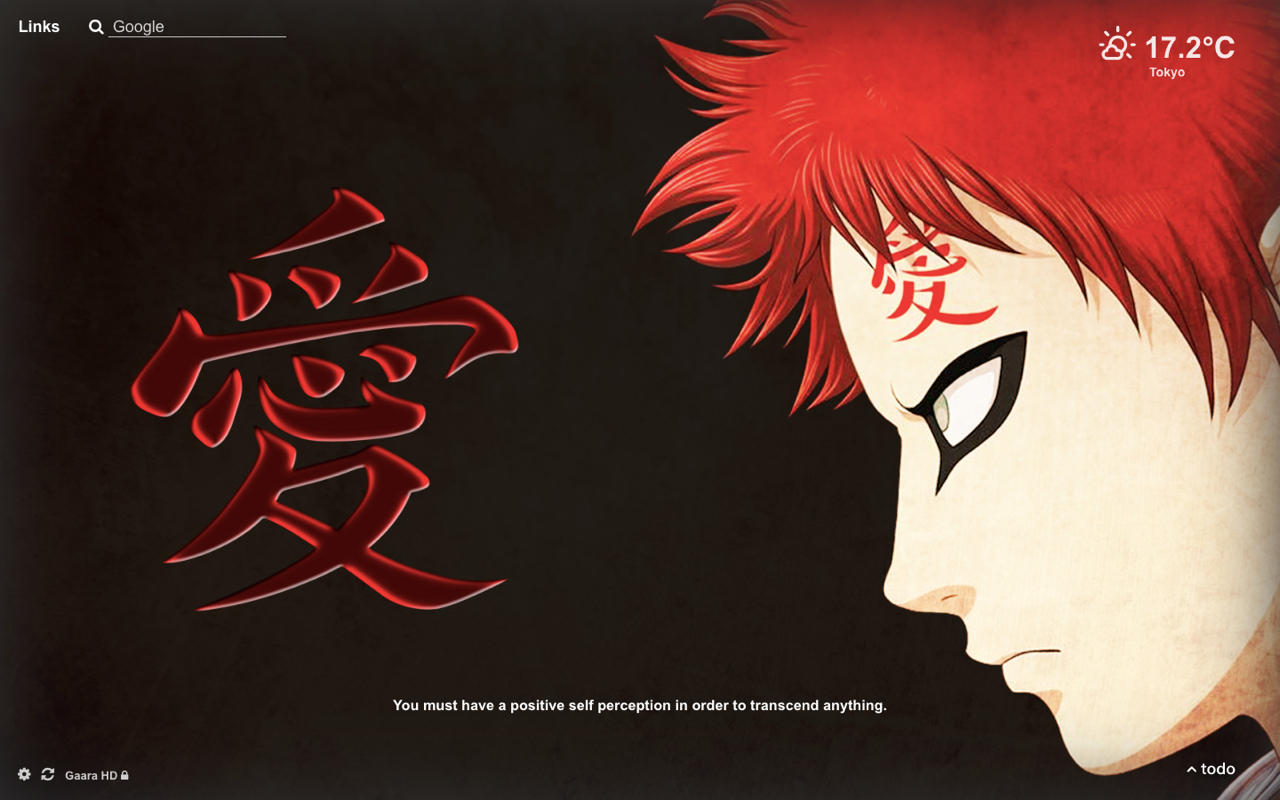 Gaara Hd Wallpaper New Tab Themeby Hh - Demon Loving Only Himself , HD Wallpaper & Backgrounds