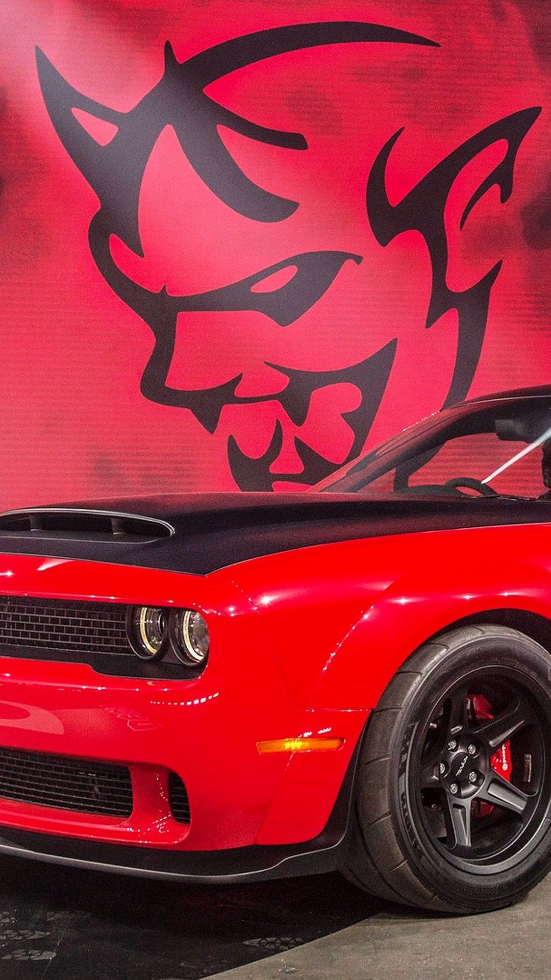 2018 Dodge Demon Wallpaper Android - ダッチ チャレンジャー デーモン エンブレム , HD Wallpaper & Backgrounds