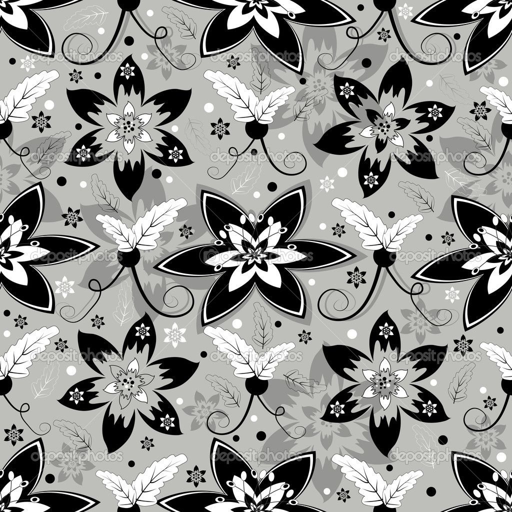 Black And White Floral Wallpaper , HD Wallpaper & Backgrounds