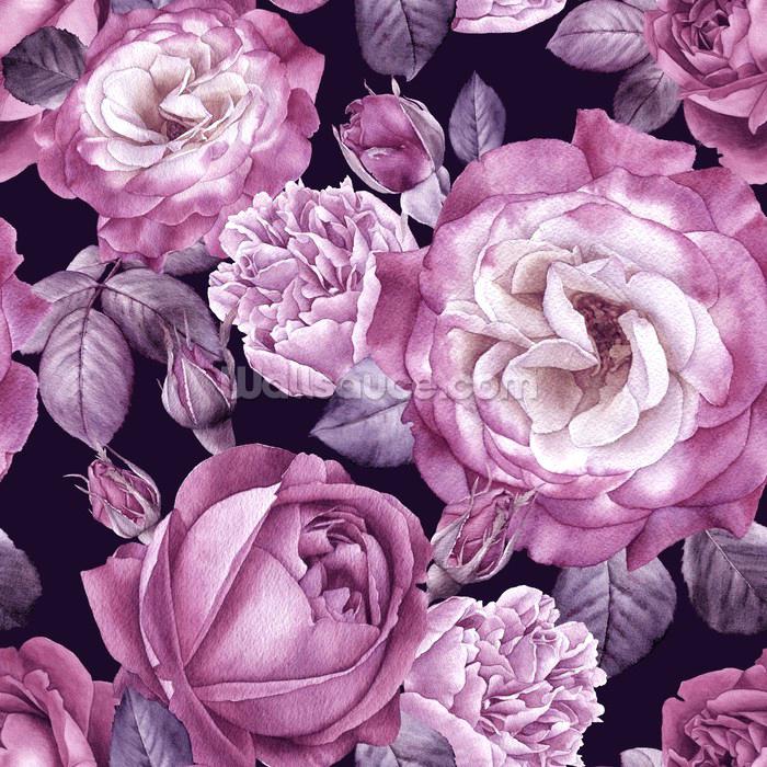 Floral Wallpaper Save Your Design For Later Black And - Violet Floral , HD Wallpaper & Backgrounds