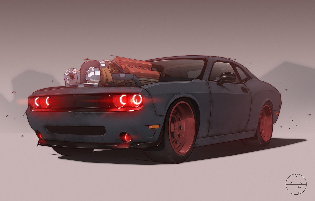 Photo Wallpaper Auto, Figure, Machine, Dodge, Challenger, - Dodge Challenger Demon Supercharger , HD Wallpaper & Backgrounds