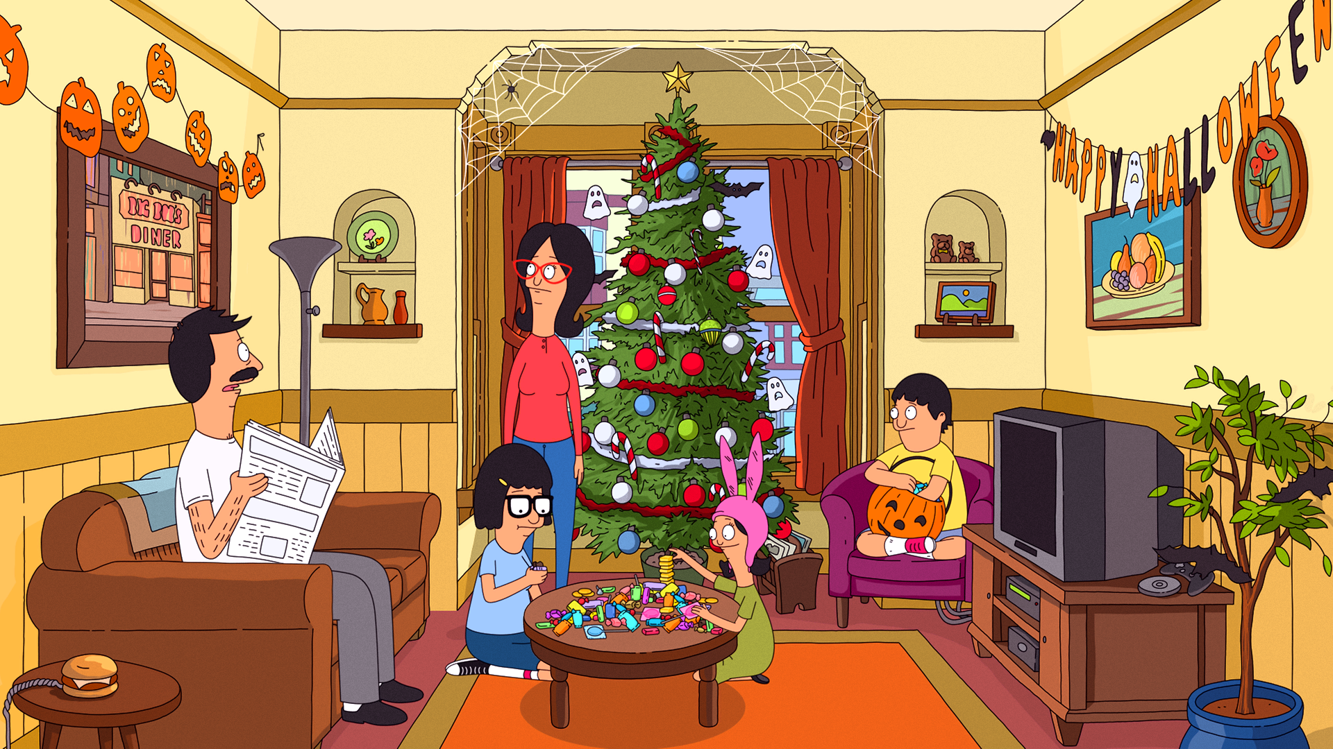 Ari & Rachel ♥ Images Bob's Burgers Wallpapers Hd Wallpaper - Bob's Burgers Halloween Christmas , HD Wallpaper & Backgrounds