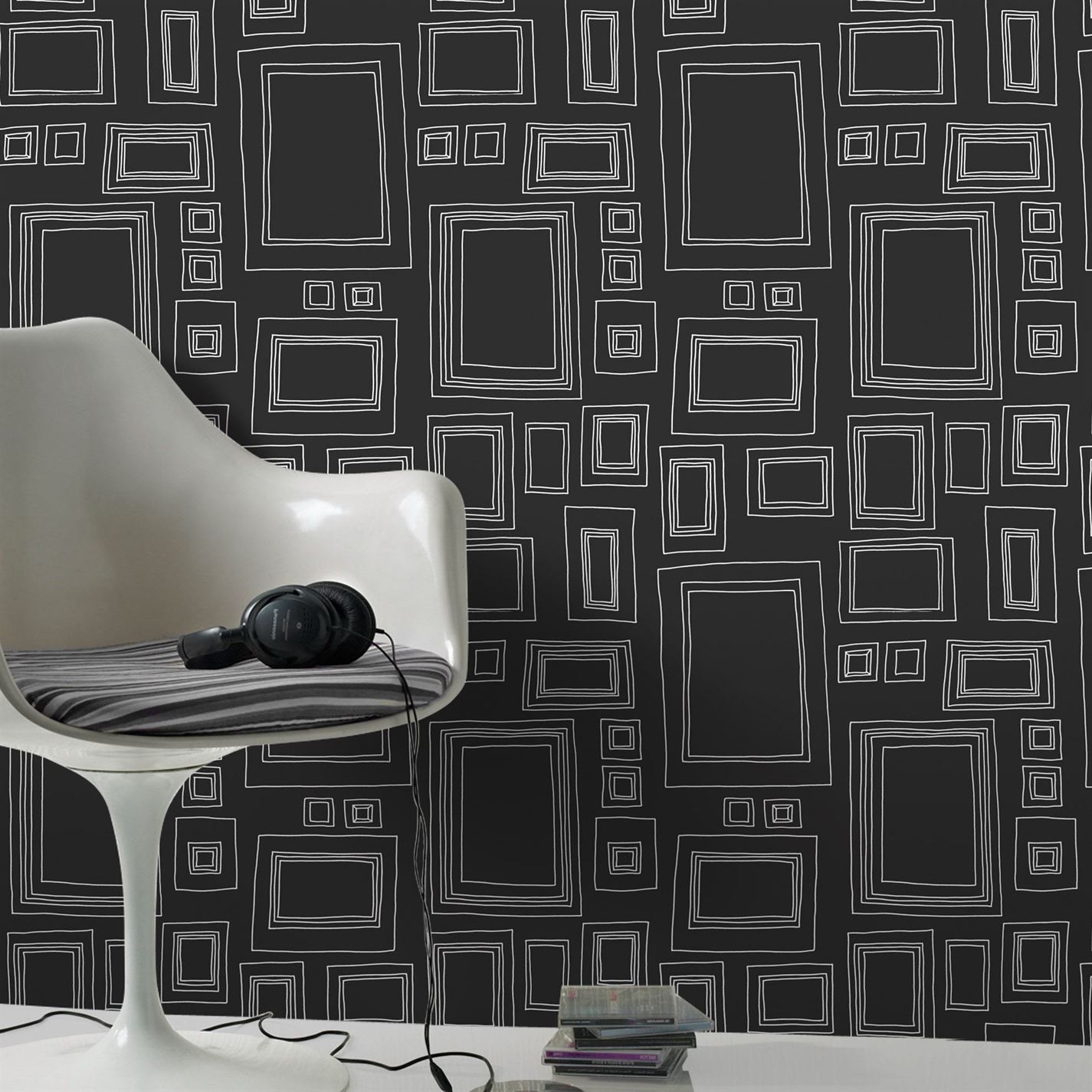 Graham And Brown Black Frames Wallpaper - Frise Murale Adhesive Rouge , HD Wallpaper & Backgrounds