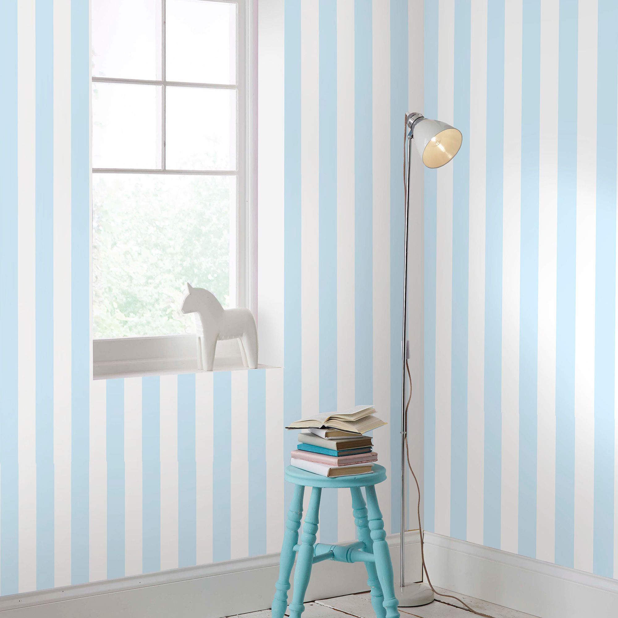 Graham & Brown Pastel Blue & White Striped Wallpaper - Blue And White Striped , HD Wallpaper & Backgrounds