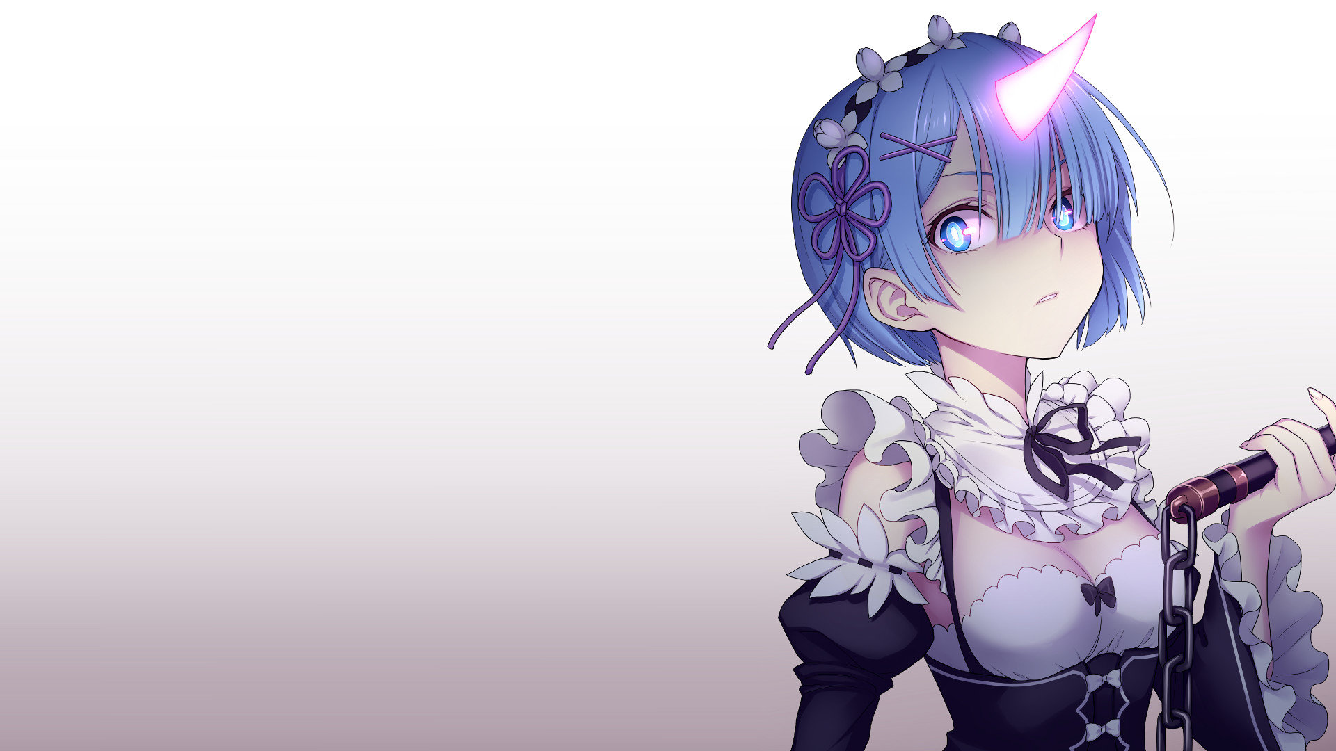 Download Wallpaper - Rem Re Zero Black And White , HD Wallpaper & Backgrounds