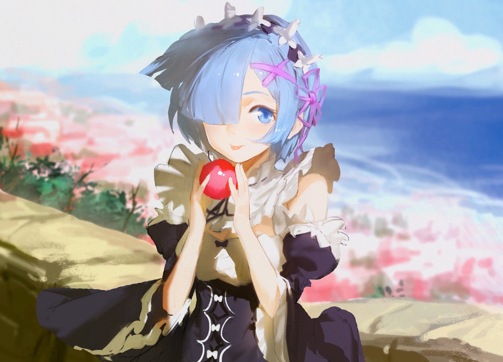 Zero Kara Hajimeru Isekai Seikatsu, Rem , Anime - Rem Re Zero Wallpaper For Pc , HD Wallpaper & Backgrounds