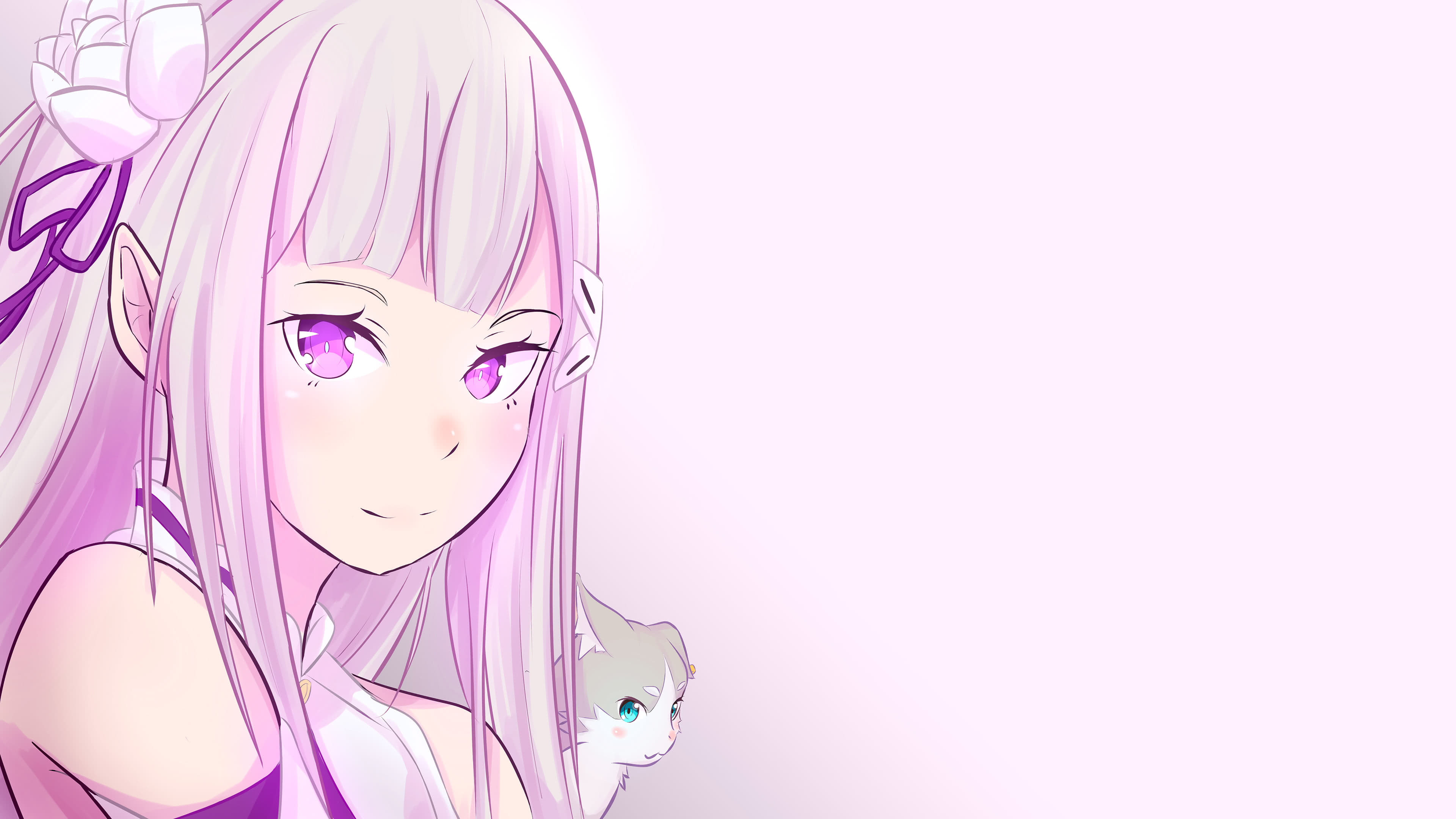 Re Zero Em Uhd 4k Wallpaper - Emilia Re Zero Wallpaper 4k , HD Wallpaper & Backgrounds