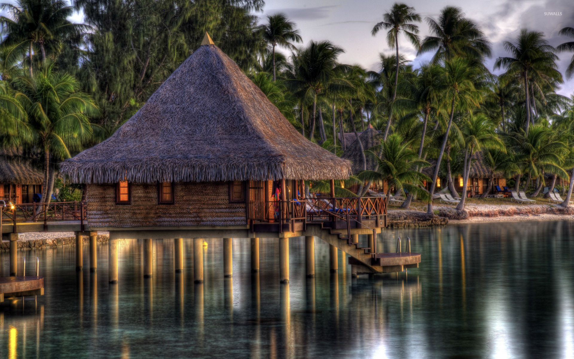 Hut In Maldives Wallpaper - Attalea Speciosa , HD Wallpaper & Backgrounds