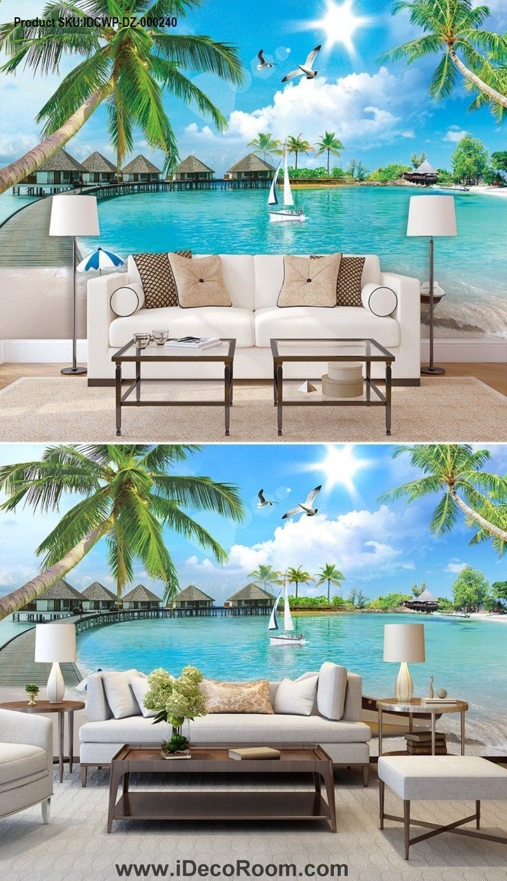 Hd Mediterranean Sea 3d Seascape Island Maldives Wallpaper - Seaside Resort , HD Wallpaper & Backgrounds