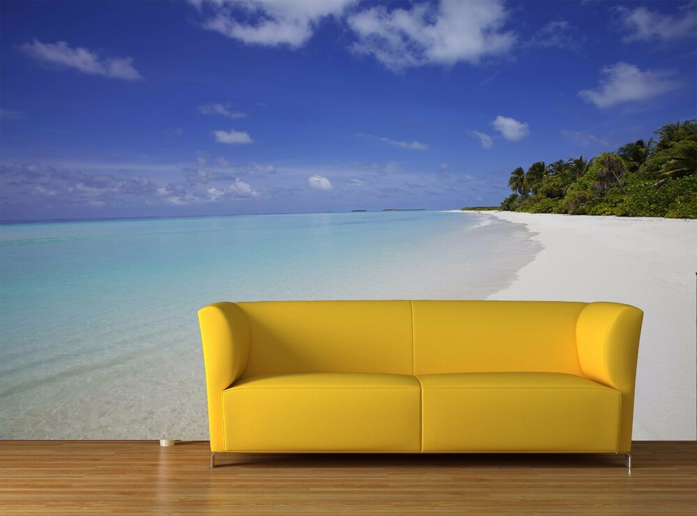 Details About Sand Beach Maldives Wallpaper Mural Wall - Studio Couch , HD Wallpaper & Backgrounds
