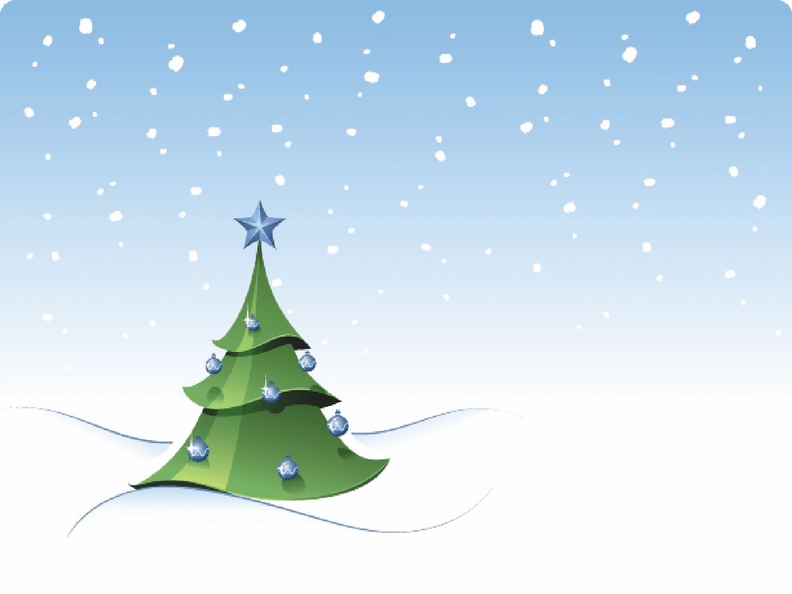 Natal Wallpaper - Christmas Tree Cartoon Blue Background , HD Wallpaper & Backgrounds