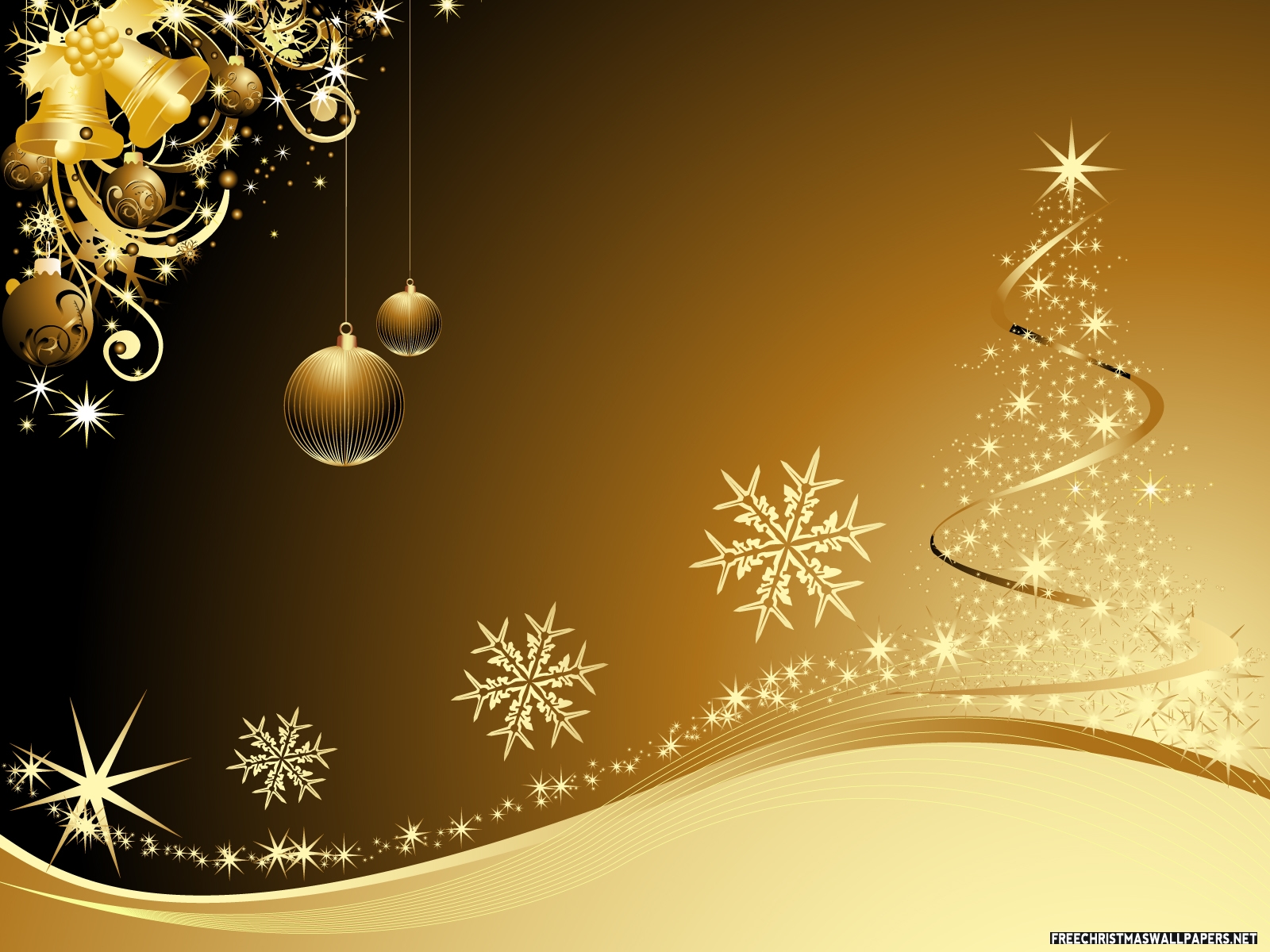 Christmas Tree - Merry Christmas Background Gold , HD Wallpaper & Backgrounds