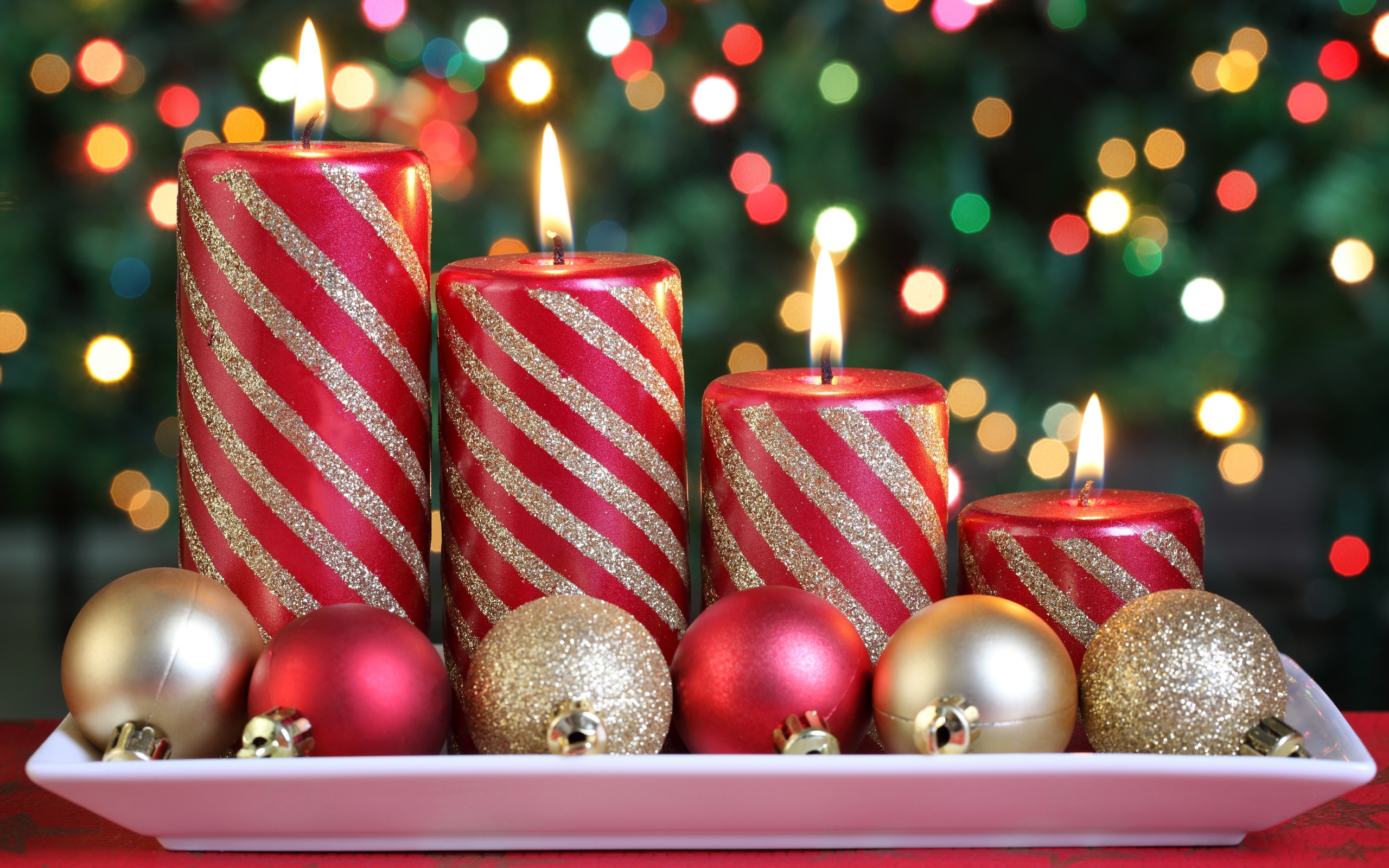 Merry Christmas Wallpaper 2017 - Candles Decoration For Christmas , HD Wallpaper & Backgrounds