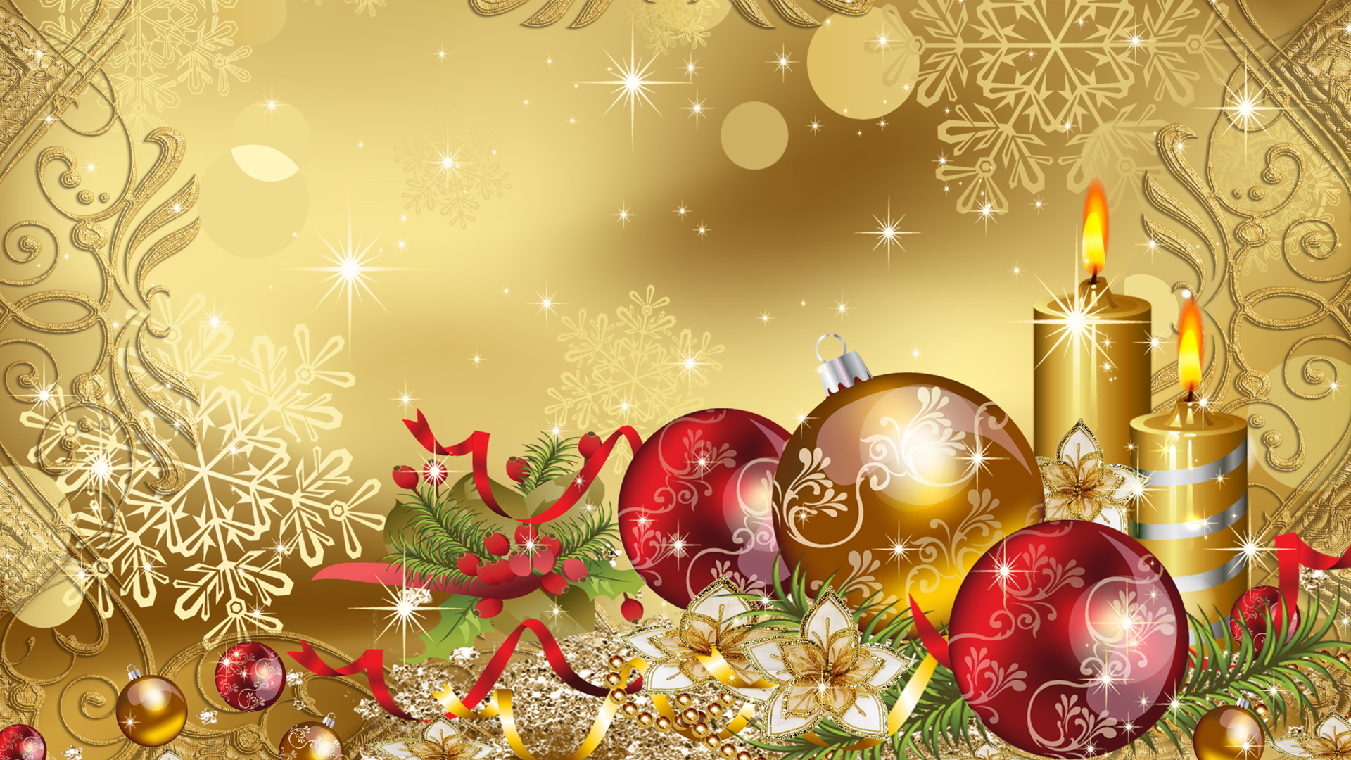 Beautiful Christmas Pictures - Christmas Wallpaper Backgrounds Gold , HD Wallpaper & Backgrounds