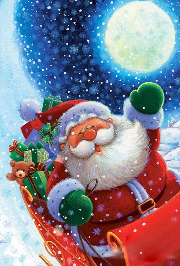 Download <== Download Free Animated Christmas - Santa Claus Christmas Night , HD Wallpaper & Backgrounds