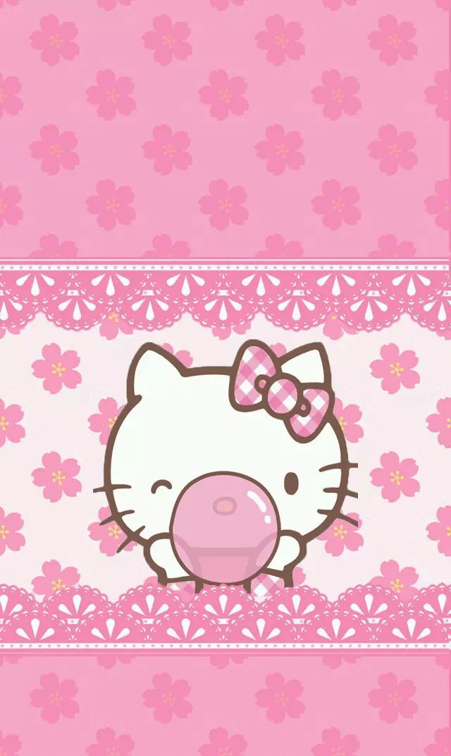 Hello Kitty On We Heart It - Hello Kitty Blowing Bubbles , HD Wallpaper & Backgrounds