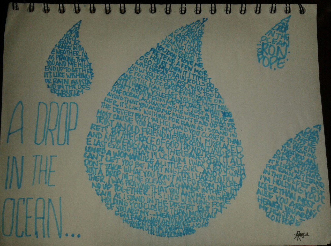 On We Heart It Inspiration - Drop In The Ocean Drawing , HD Wallpaper & Backgrounds