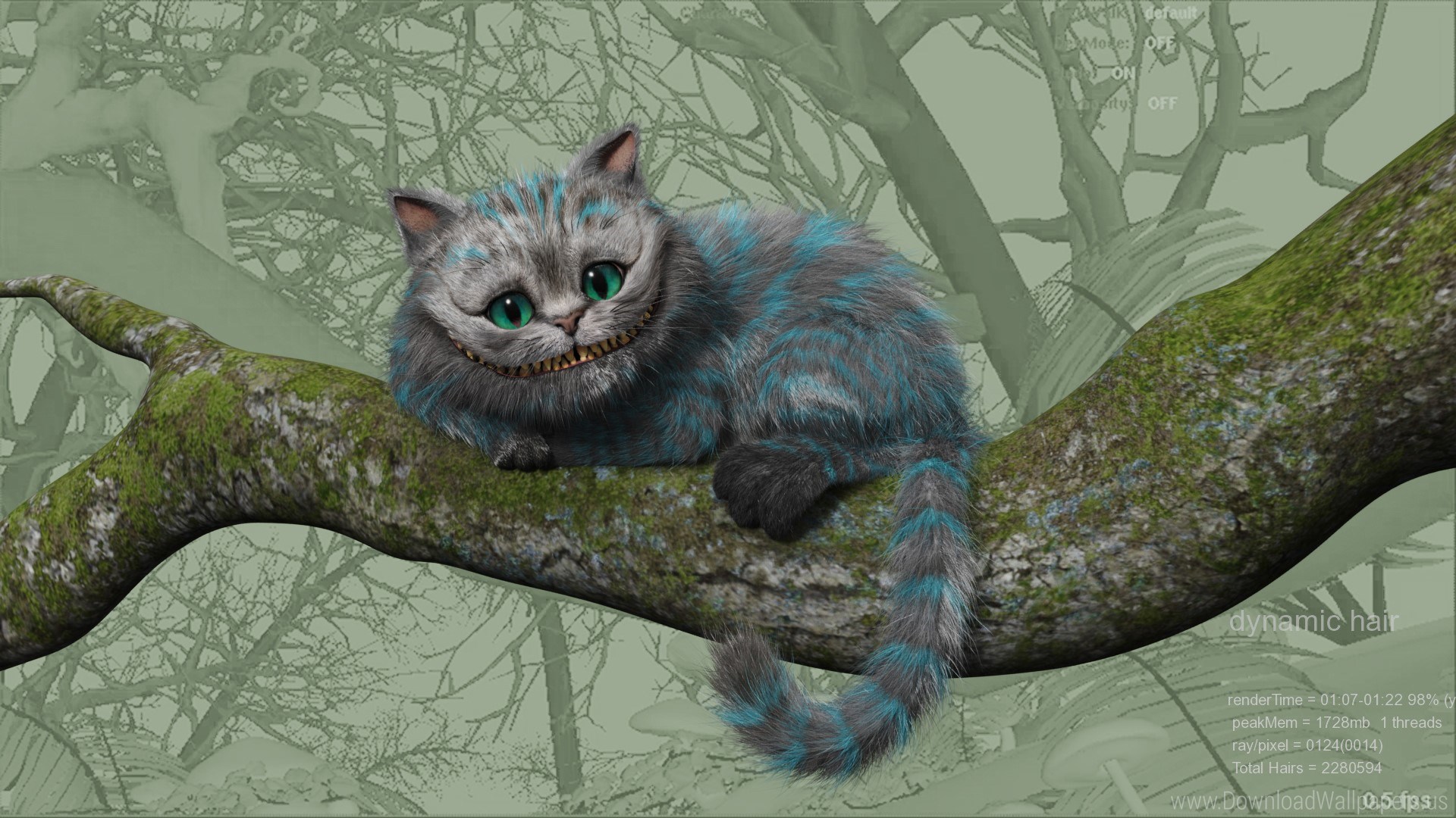 Download Original Size - Cheshire Cat On Tree , HD Wallpaper & Backgrounds