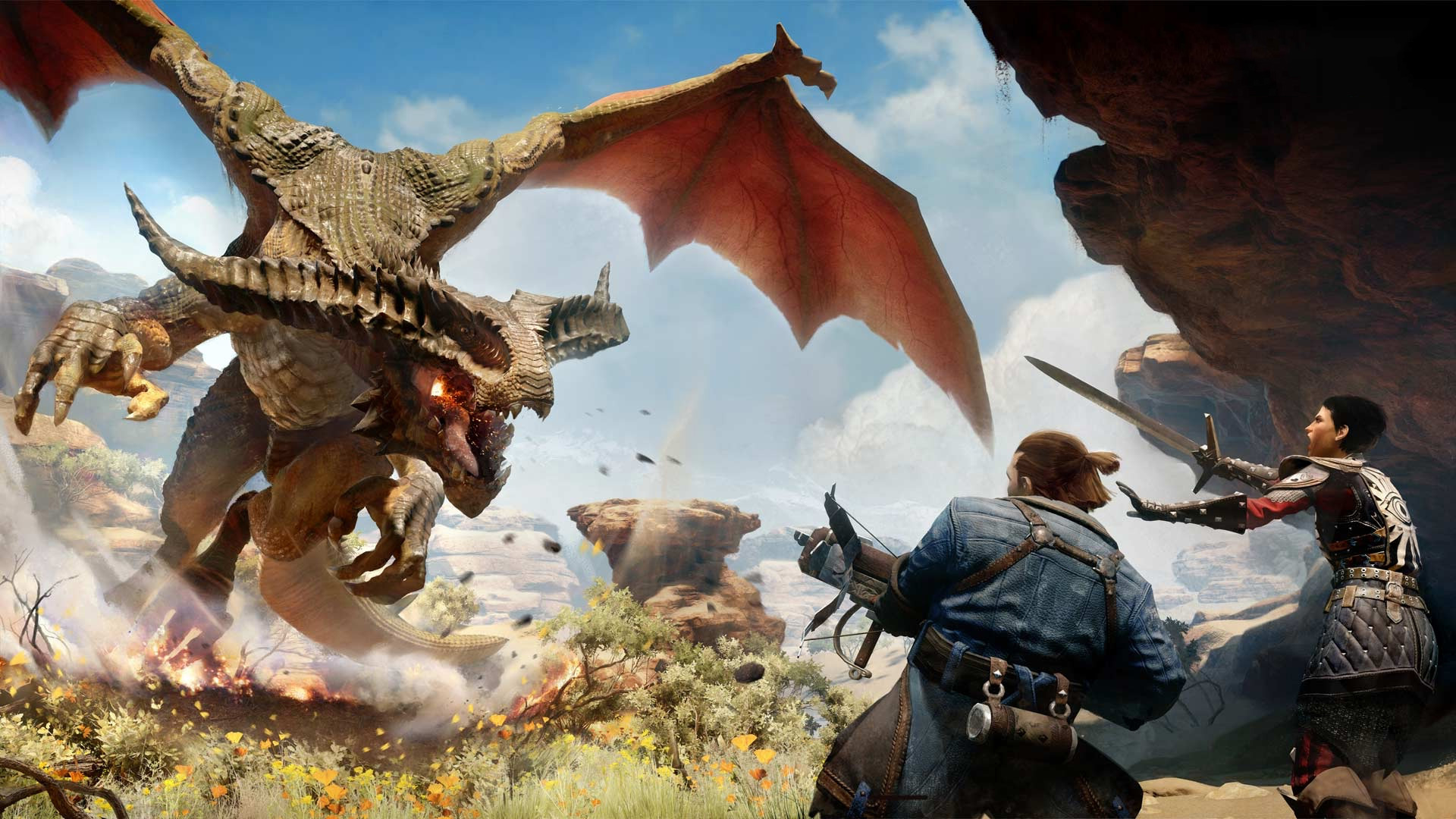 Download Wallpaper - Dragon Age Fire Dragon , HD Wallpaper & Backgrounds