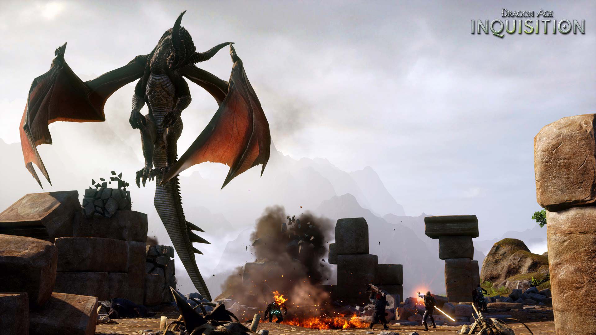 Dragon Age Inquisition - Dragon Age Dragon Flying , HD Wallpaper & Backgrounds