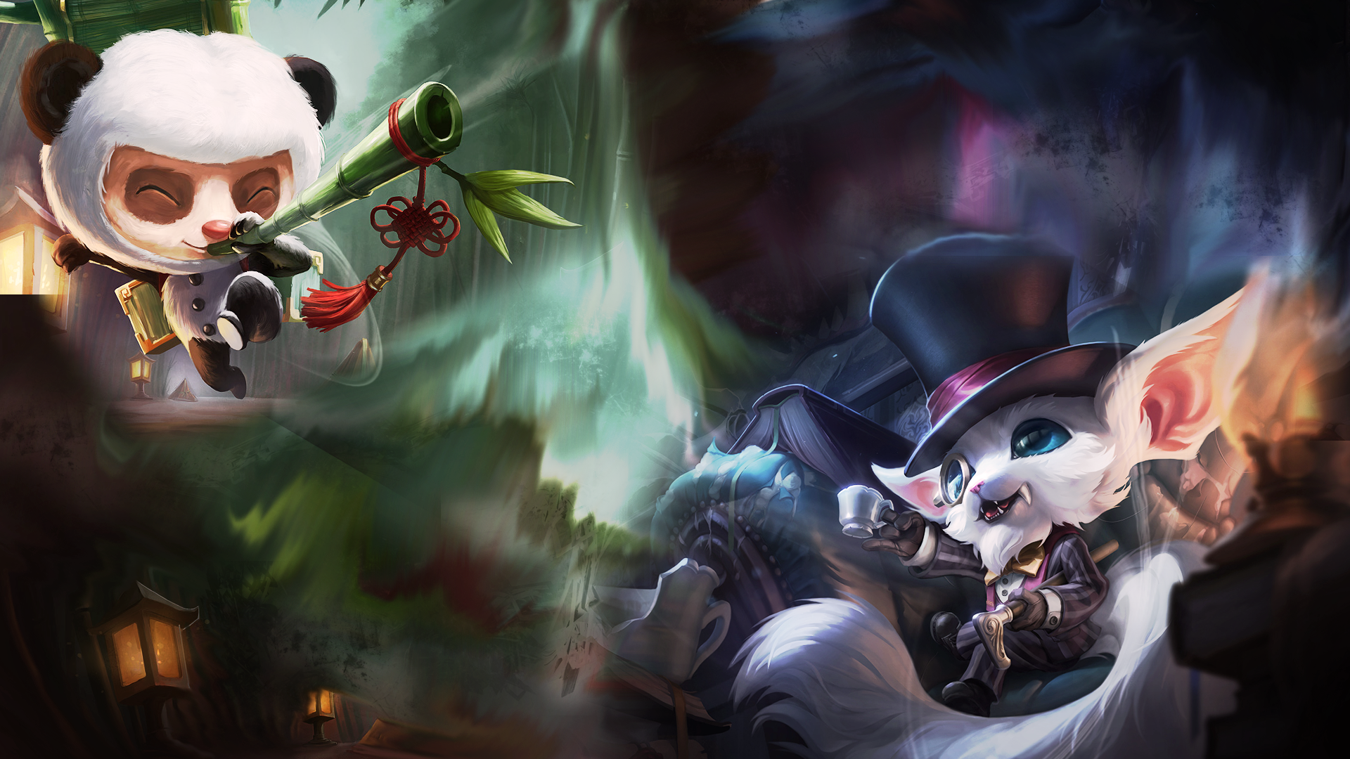 [1920x1080] Panda Teemo And Gentleman Gnar - Gentleman Gnar Hd , HD Wallpaper & Backgrounds