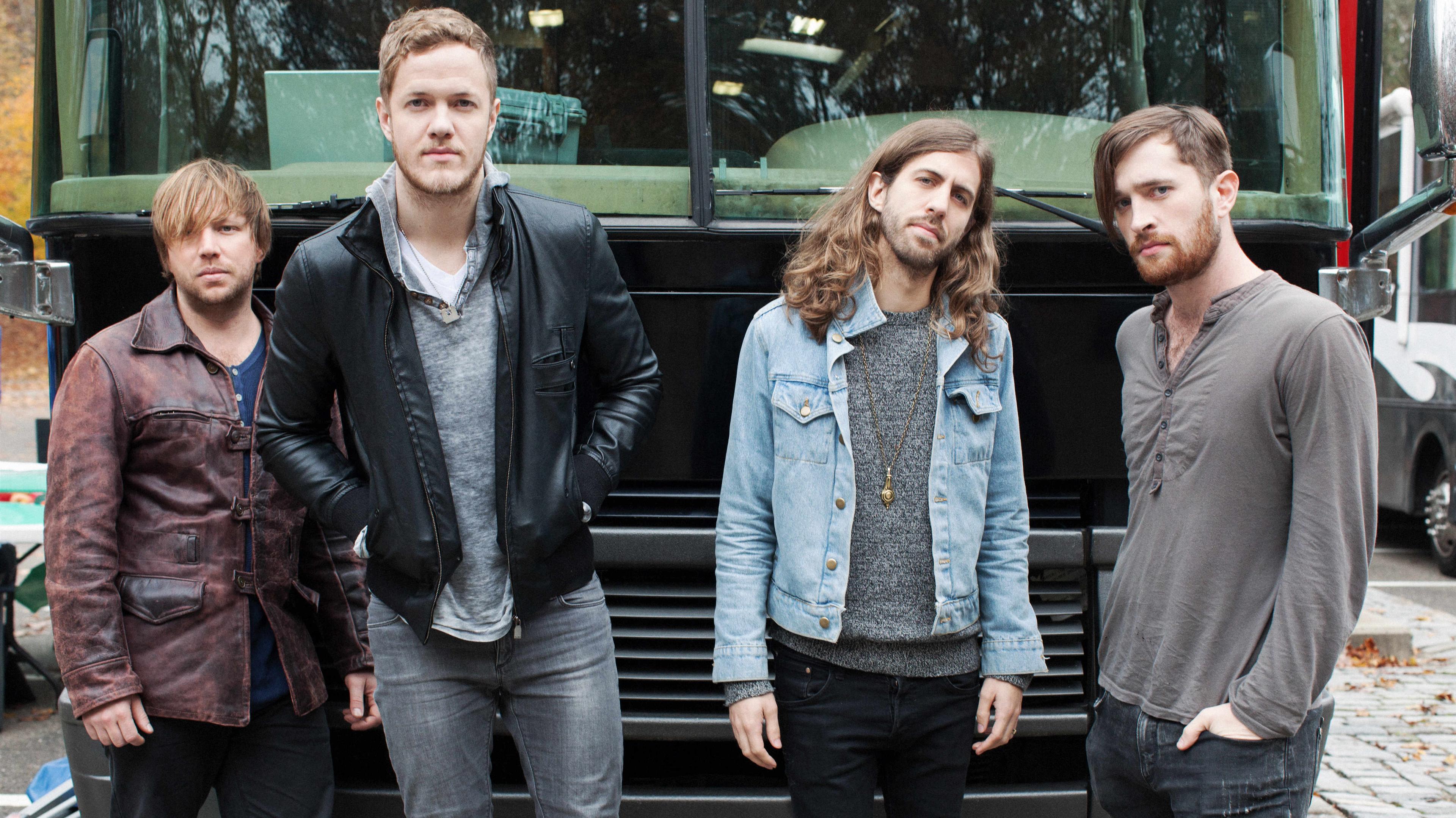 Imagine Dragons In Front Of The Bus Wallpaper - Imagine Dragons 2012 , HD Wallpaper & Backgrounds