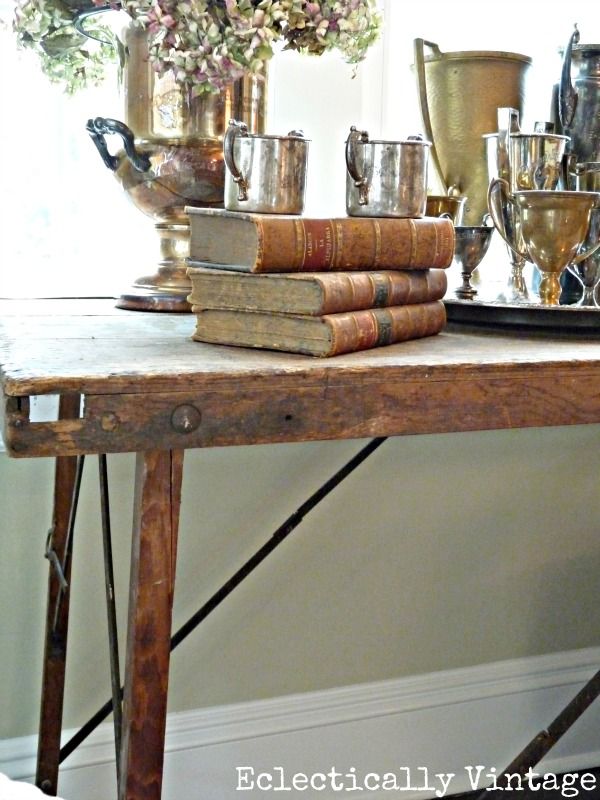 Silver, Books, Trophiesvia Eclectically Vintage Antique - Vintage Pasting Table , HD Wallpaper & Backgrounds
