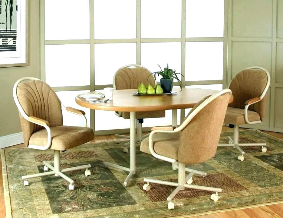 Rolling Kitchen Chairs Dining Room With Arms And Wheels - Kitchen Table And Chairs On Wheels , HD Wallpaper & Backgrounds