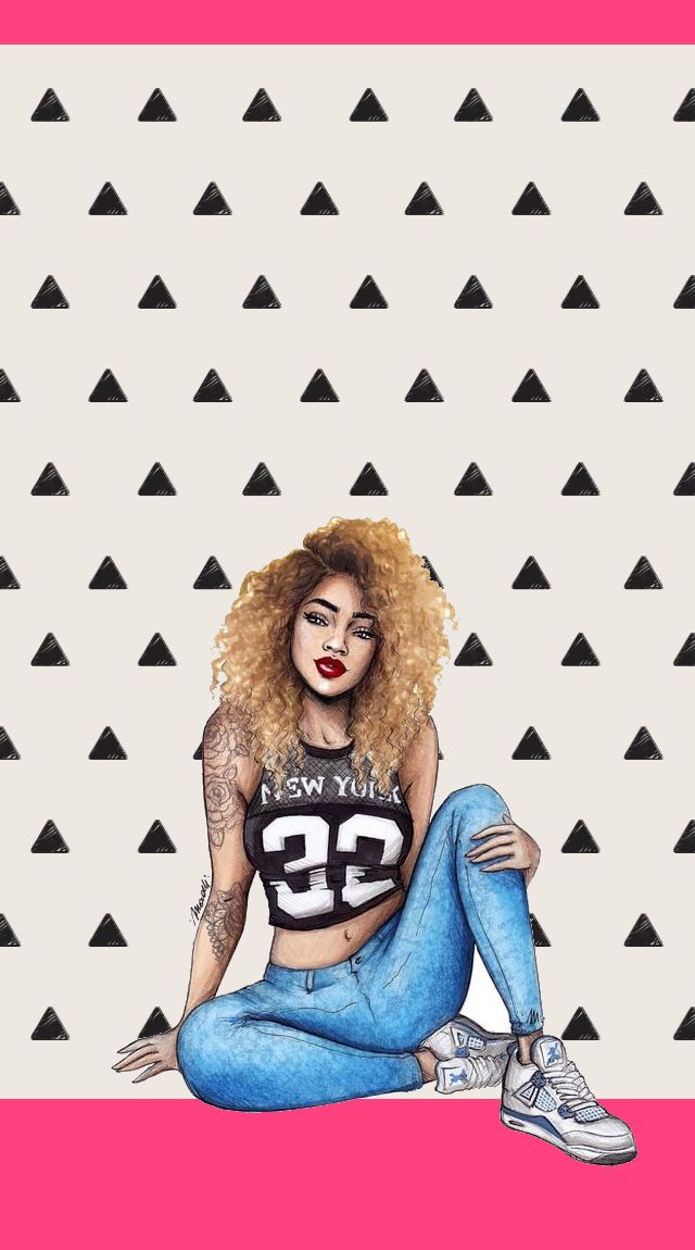 Cute Themes And Things For Android, Iphone And Ipad - Swag Black Girl Drawing , HD Wallpaper & Backgrounds