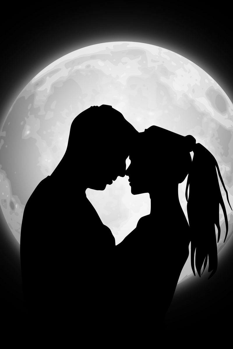 Wallpaper Couple, Silhouettes, Moon, Love - Black Love Wallpaper Hd For Mobile , HD Wallpaper & Backgrounds