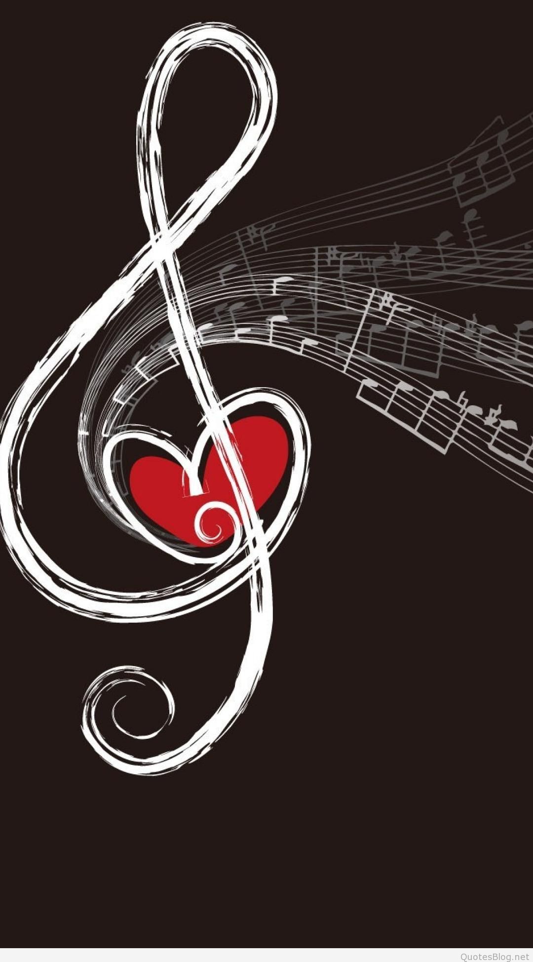 Love Wallpapers For Iphone Hd3 - Notas Musicales Con Corazon , HD Wallpaper & Backgrounds