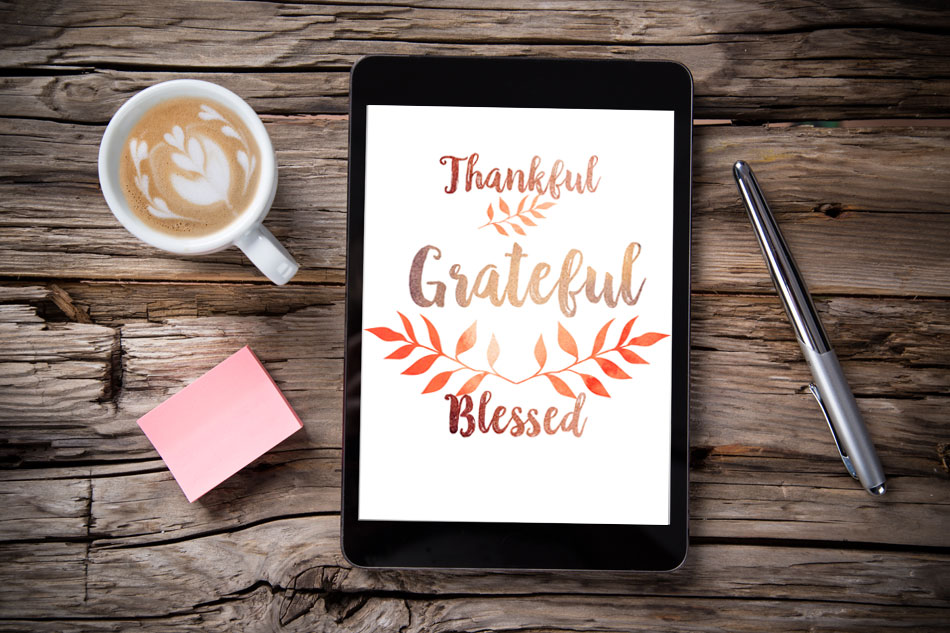 Thankful Grateful Blessed Free Digital Wallpaper - Free Thankful