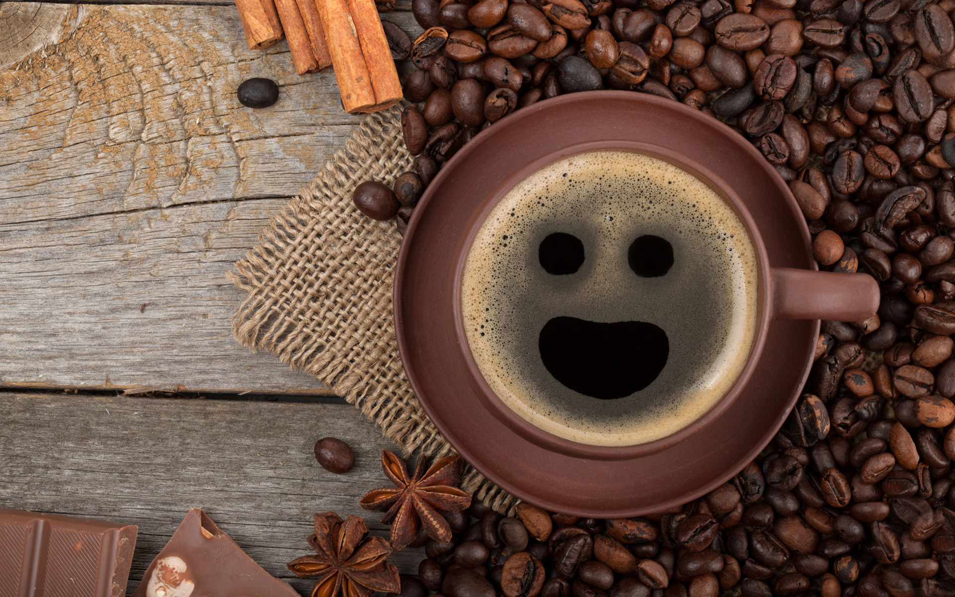 Coffee Face Smile Wallpapers Hd - Happy Cup Of Coffee , HD Wallpaper & Backgrounds