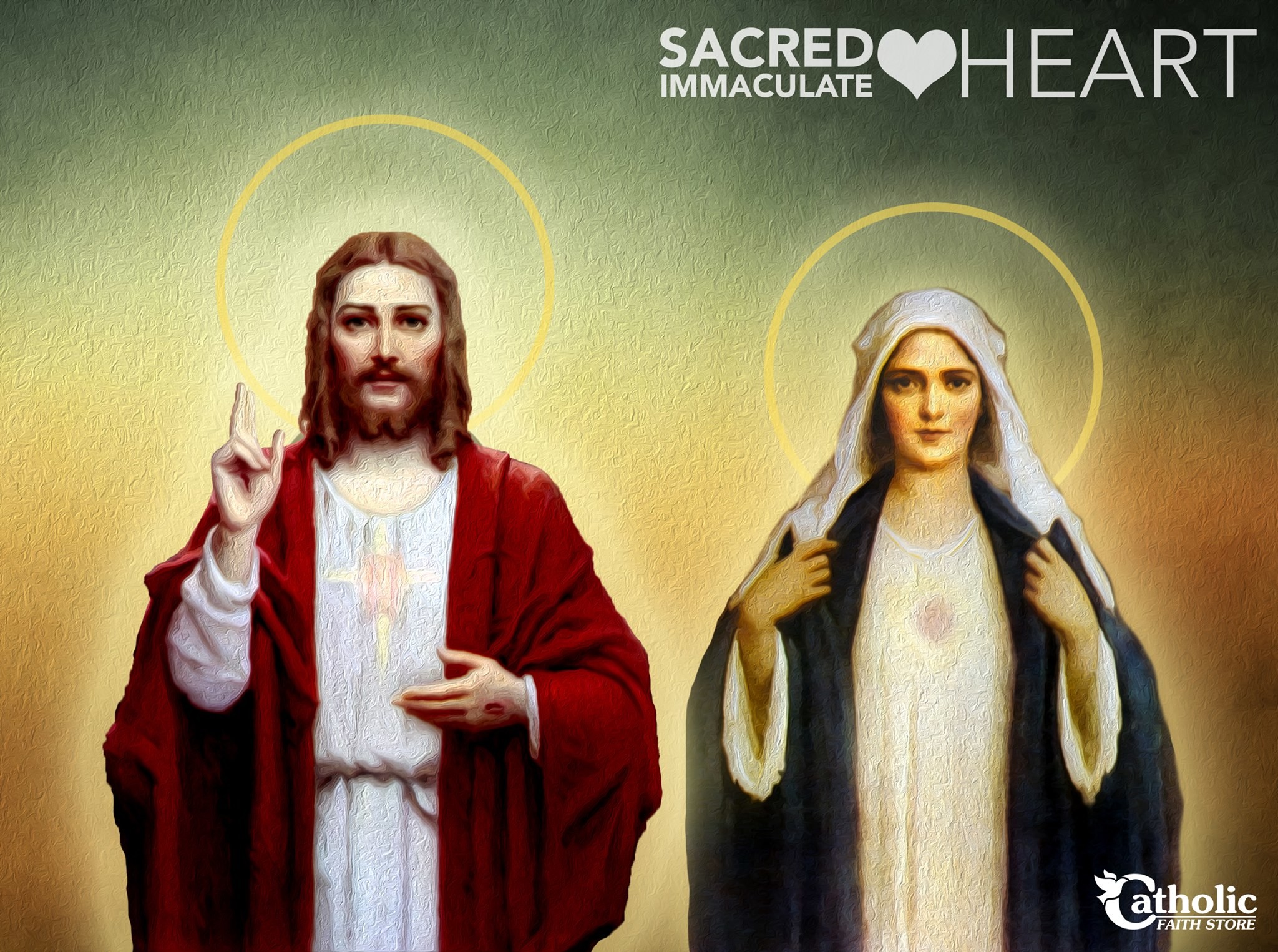 Sacred Heart Of Jesus Wallpapers - Immaculate Heart And Sacred Heart , HD Wallpaper & Backgrounds