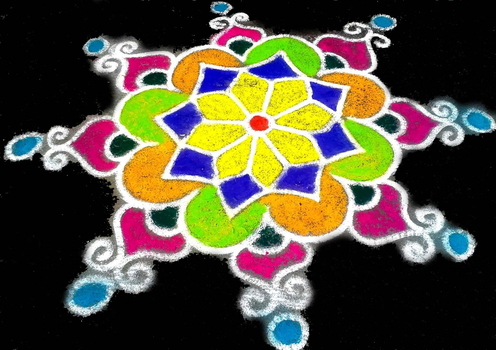 Diwali Rangoli Wallpaper - Rangoli Designs With Colours For Competitions , HD Wallpaper & Backgrounds