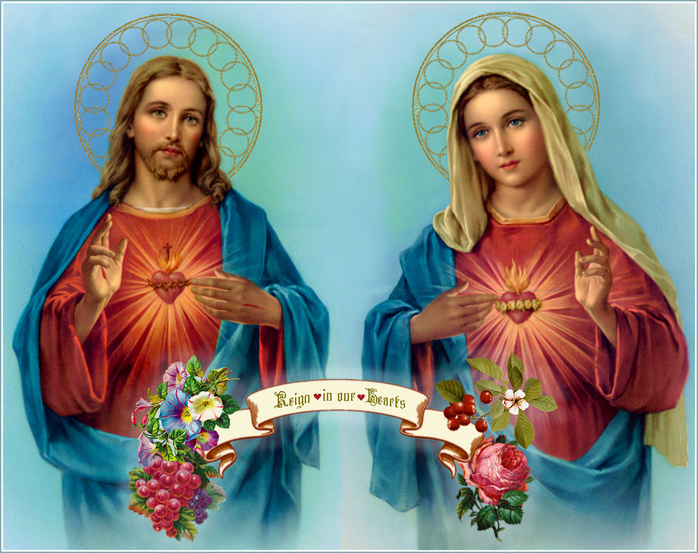 Daily Consecration To The Sacred Hearts Of Jesus And - Immaculate Heart Of Mary And Sacred Heart , HD Wallpaper & Backgrounds