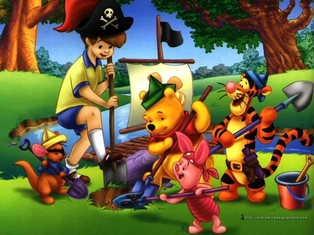 Wallpaper Kartun Disney - Winnie The Pooh And Friends Hd , HD Wallpaper & Backgrounds