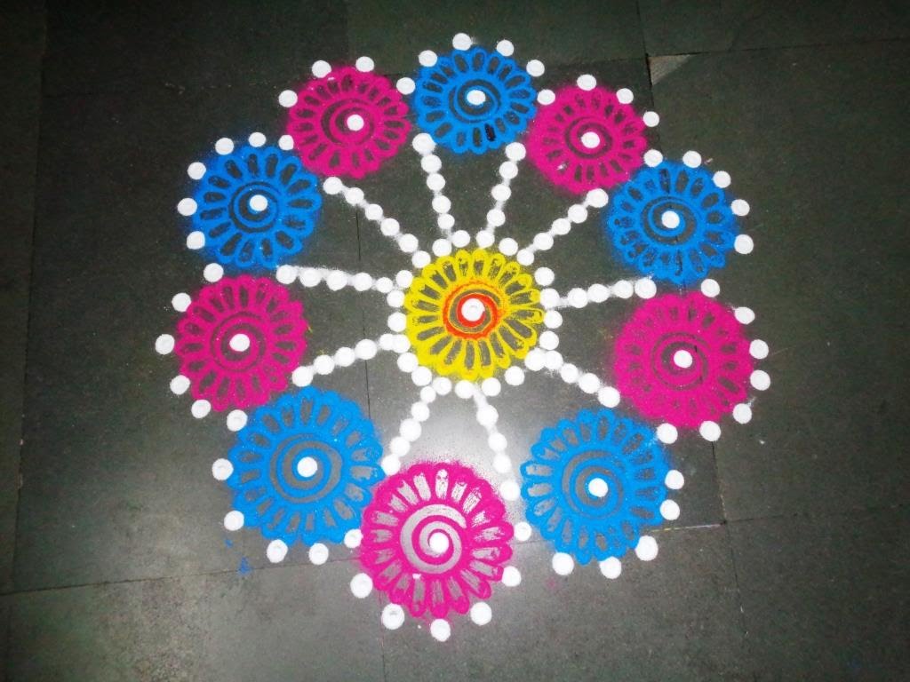 Latest Rangoli Design With Flowers Diwali Wallpapers - Rangoli Designs Easy Make , HD Wallpaper & Backgrounds