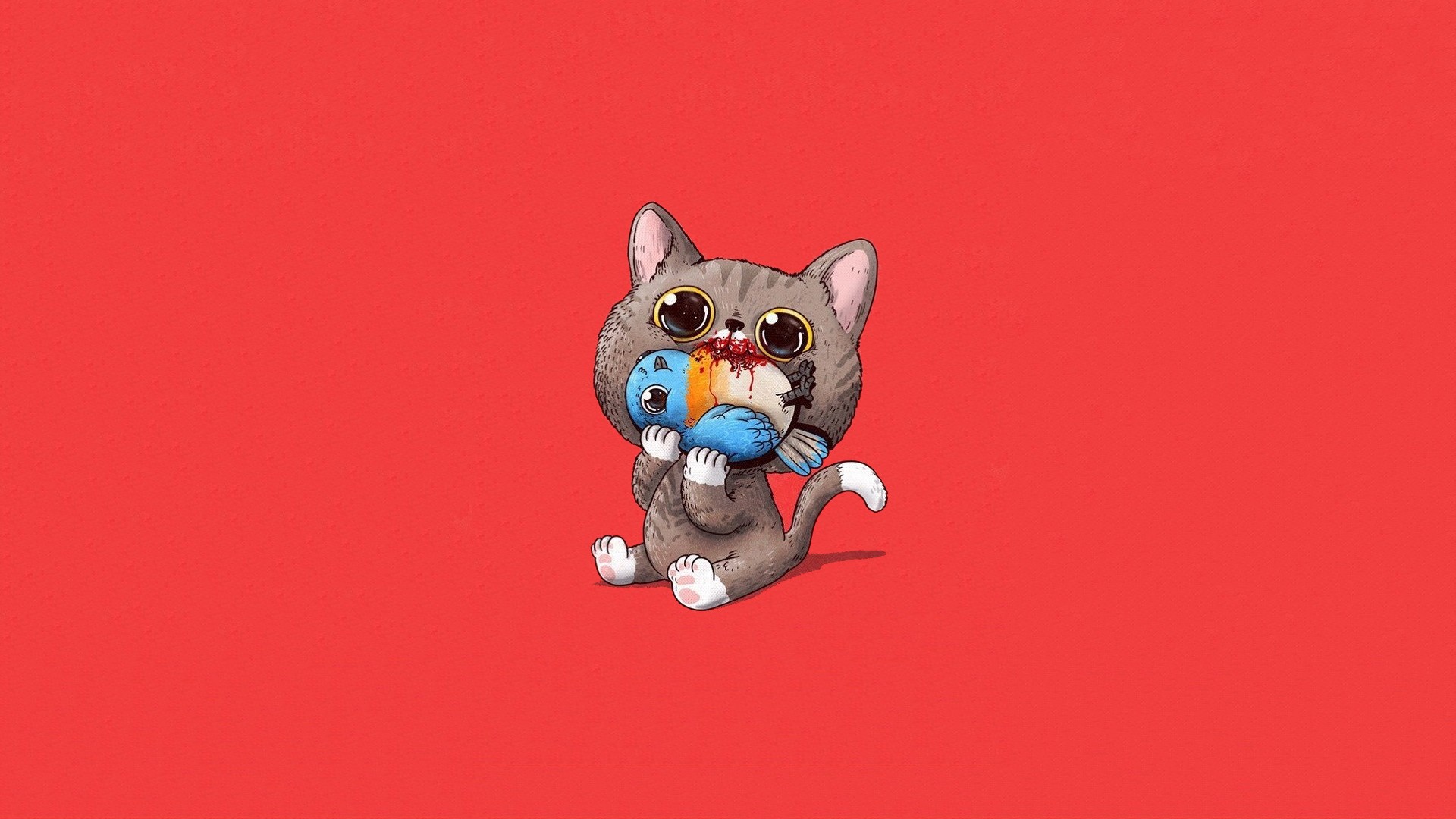 Free Cute Killer Kitten Cartoon, Computer Desktop Wallpapers, - Cartoon , HD Wallpaper & Backgrounds