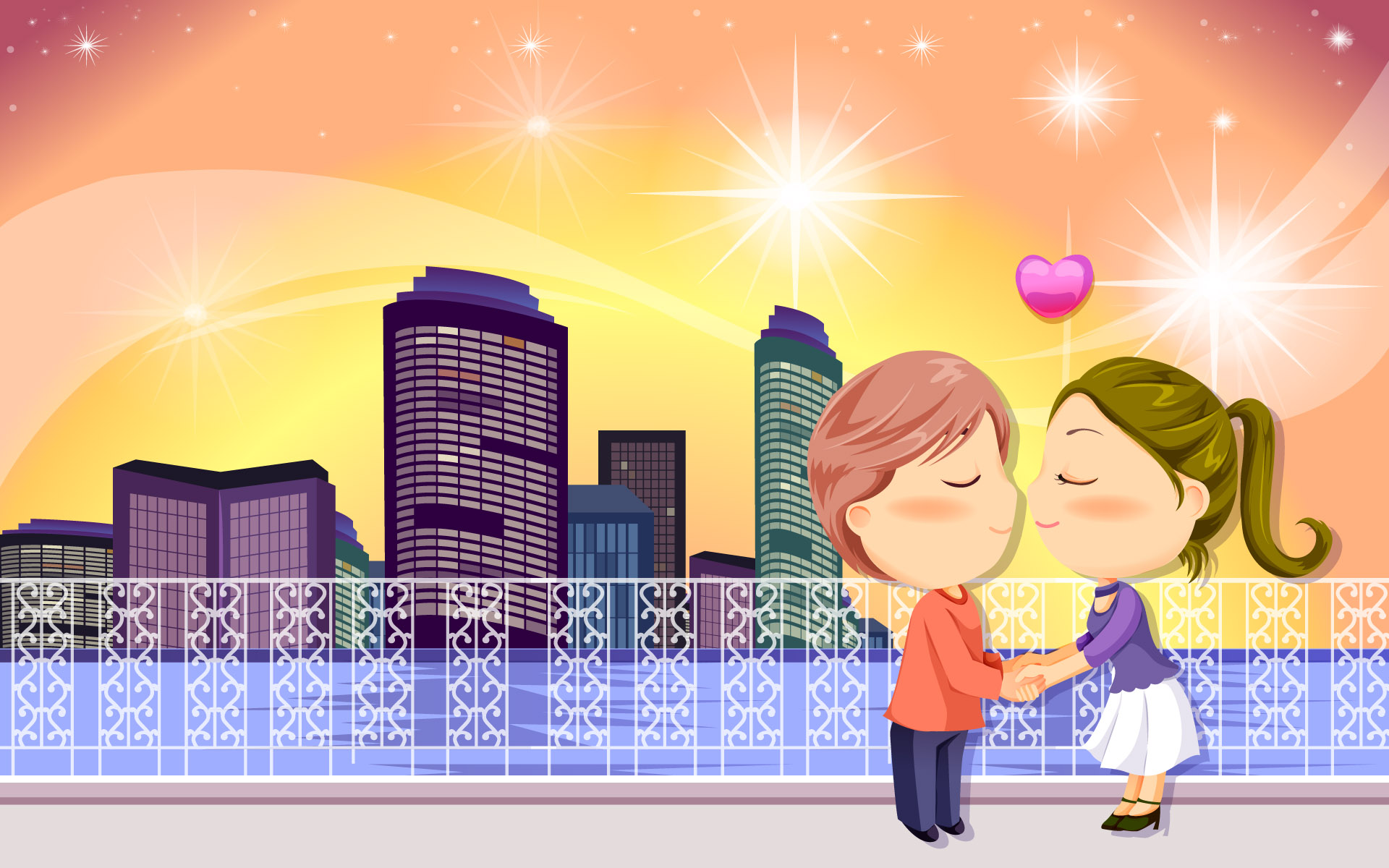 Adorable Love Wallpaper - Romantic Cartoon Pic New Hd , HD Wallpaper & Backgrounds