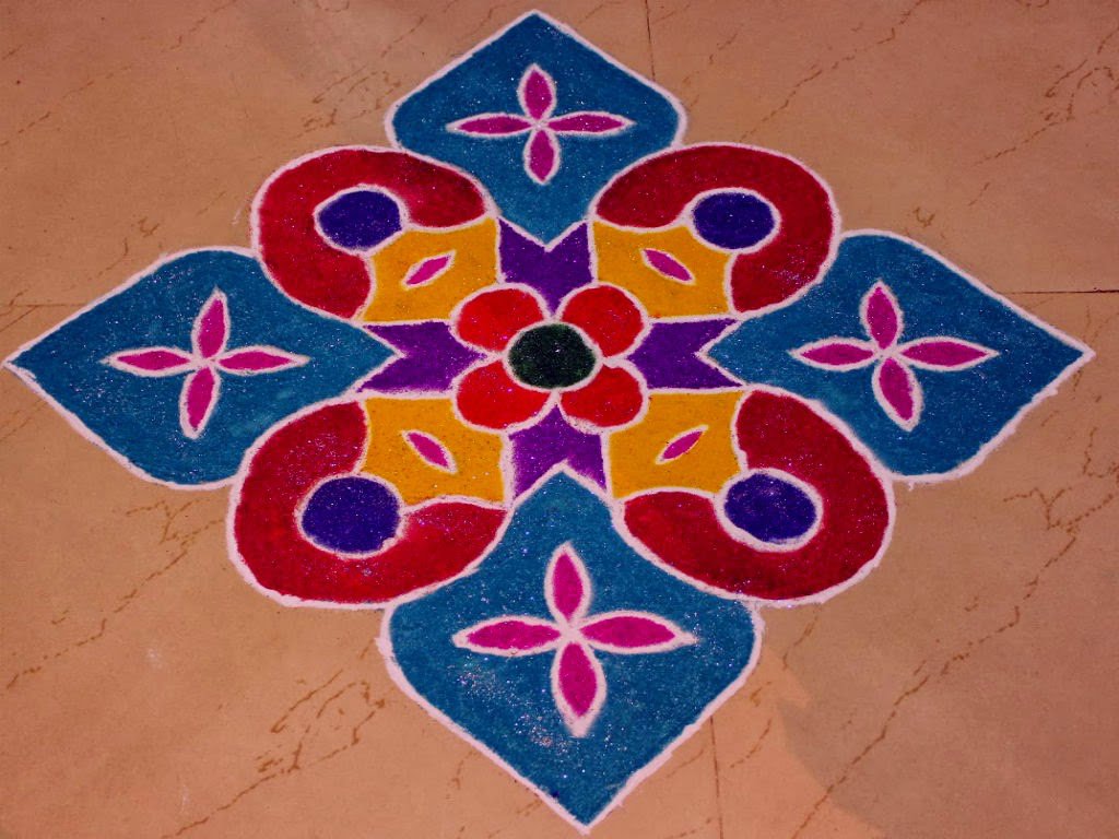 A Little Bit Of Glitter In Your Rangoli Would Be Just - Oil Paint Rangoli Designs , HD Wallpaper & Backgrounds