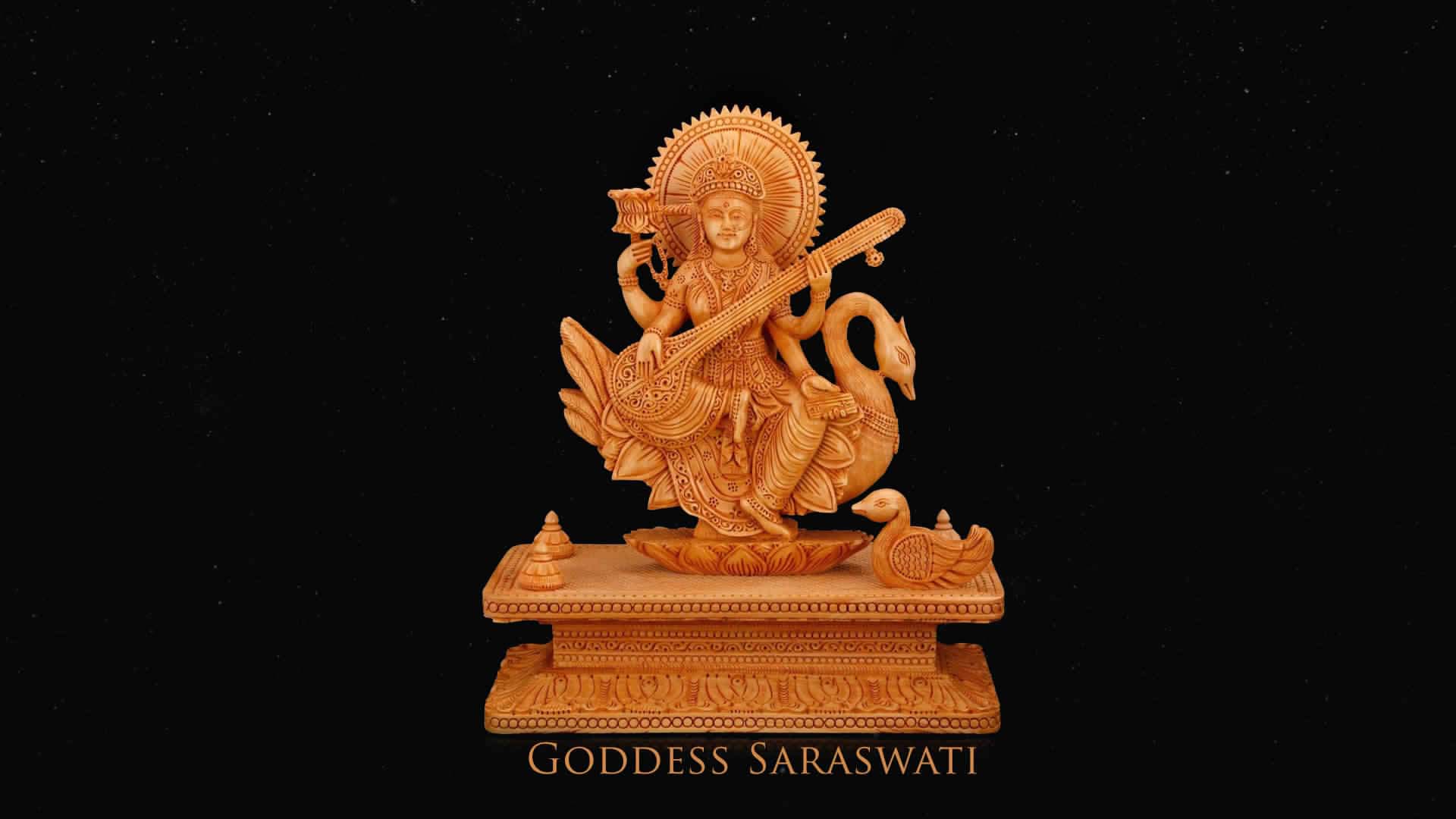 Saraswati Hd Live Wallpaper - Goddess Saraswati Maa Hd , HD Wallpaper & Backgrounds