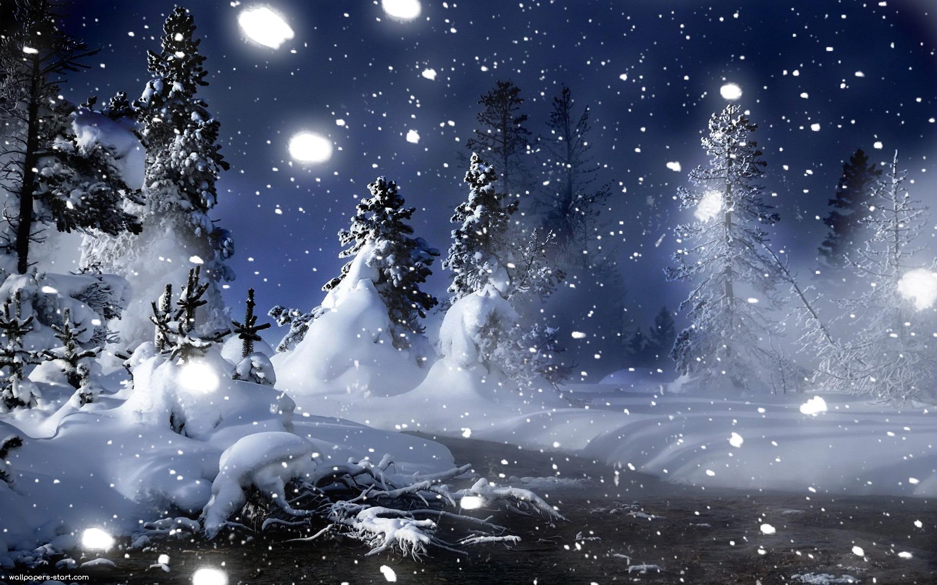 Romantic Winter Night Wallpapers Mobile - Fond D Écran Hivernal Gratuit , HD Wallpaper & Backgrounds