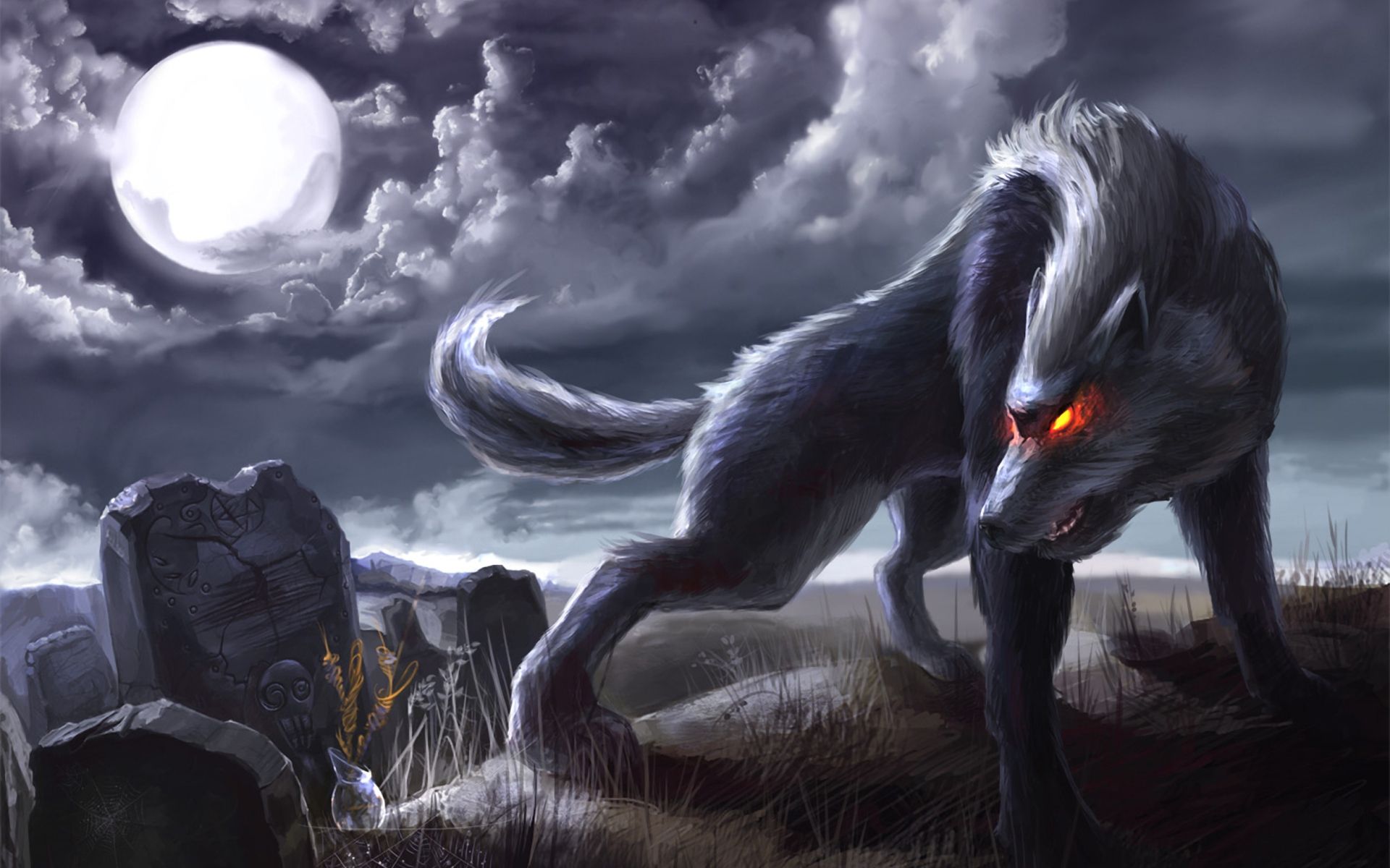Wolf And Dragon Wallpaper - Wolf Wallpaper Anime , HD Wallpaper & Backgrounds