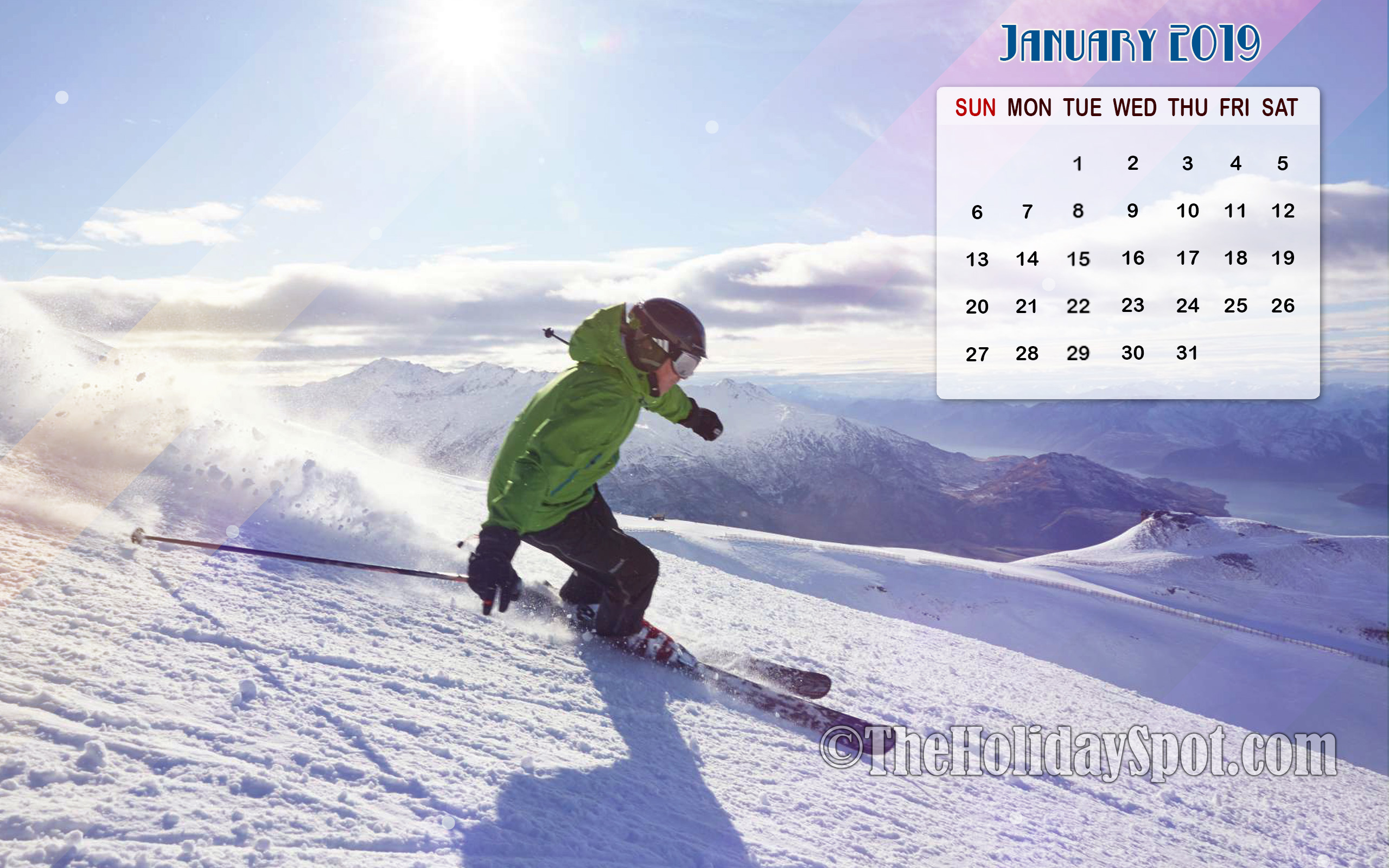 January Calendar Wallpaper 2019 Themed With Winter - Live Wallpaper Calendar 2019 , HD Wallpaper & Backgrounds
