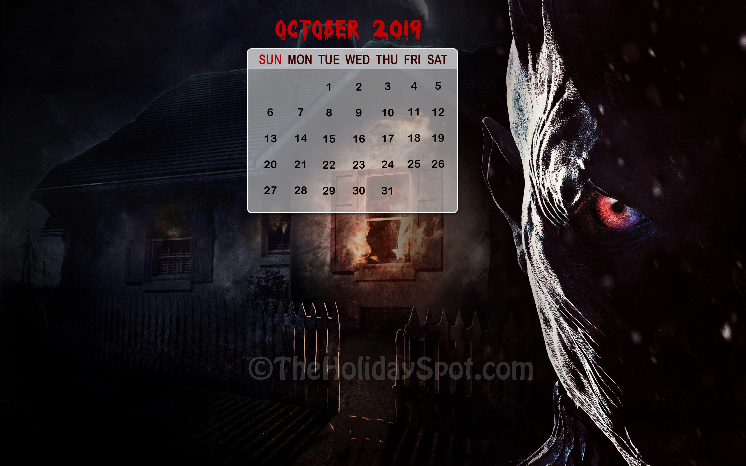 Halloween Themed Calendar Wallpaper For The Month Of - Night King Poster Season 8 , HD Wallpaper & Backgrounds