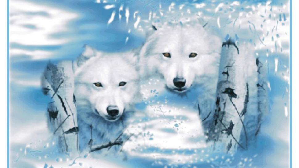 Frost Wolf Wallpaper - White Wolf In Snow Gif , HD Wallpaper & Backgrounds